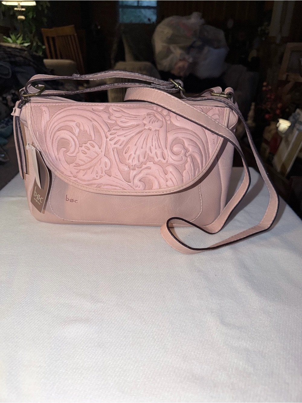 🌸b.o.c. Embossed Blush Pink Crossbody Bag